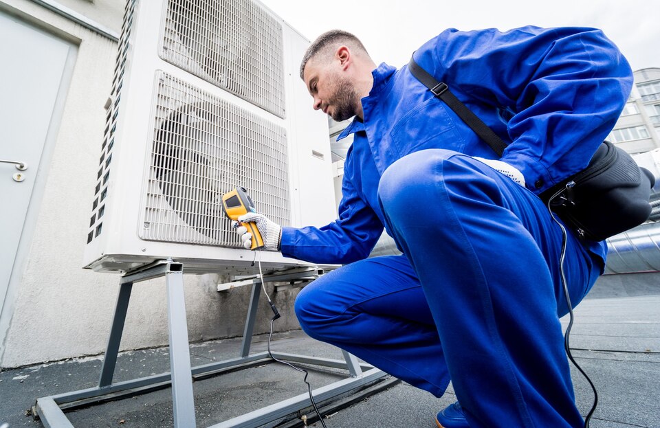 [freepicdownloader.com]-technician-uses-thermal-imaging-infrared-thermometer-check-condensing-unit-heat-exchanger-large